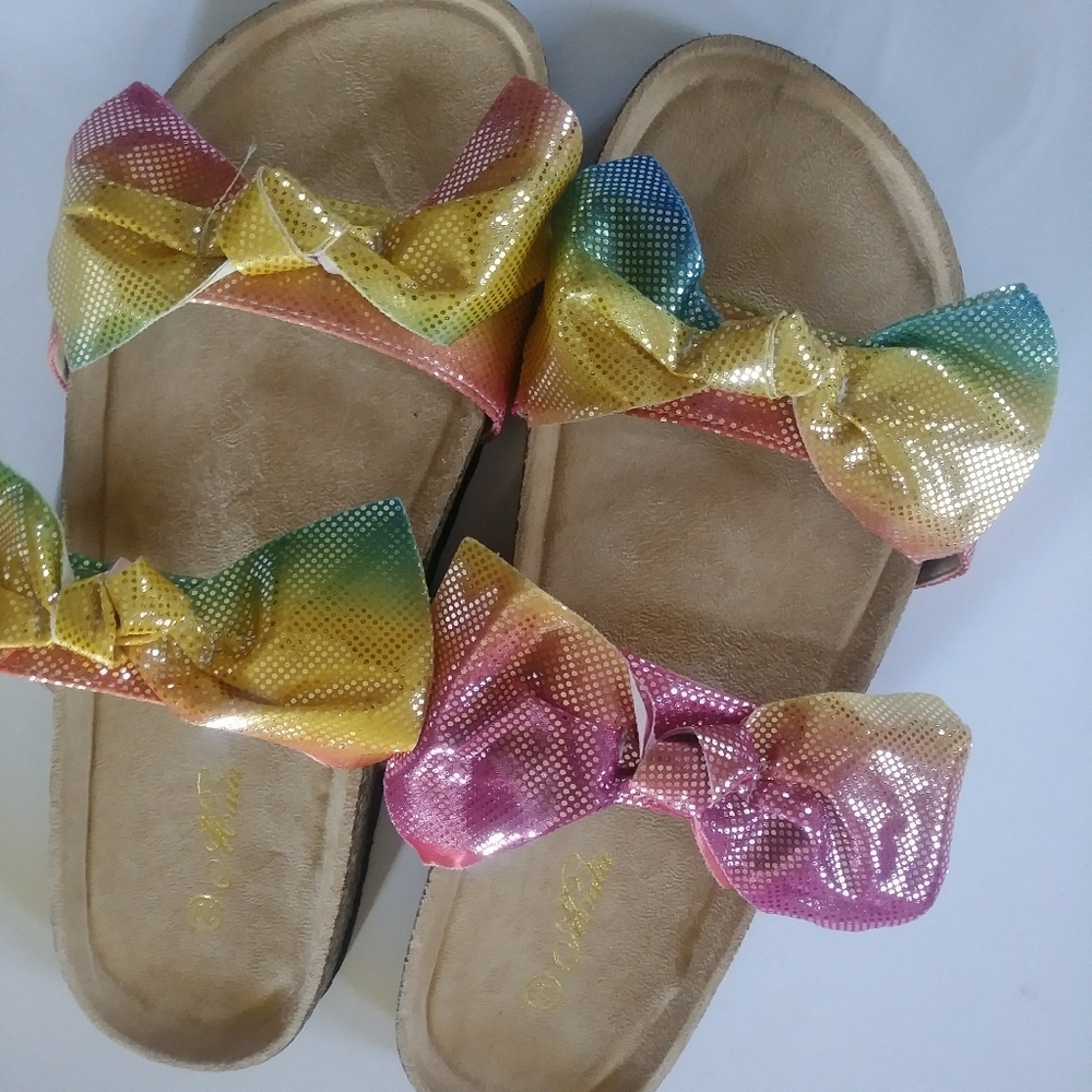 🔥 Rainbow Double Bow Sandals